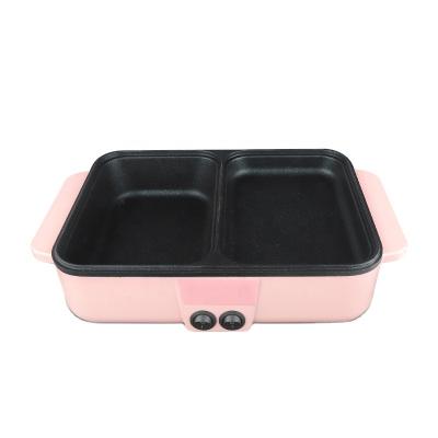 China Hotel mini 2 in 1 electric grill with hot pot for sale