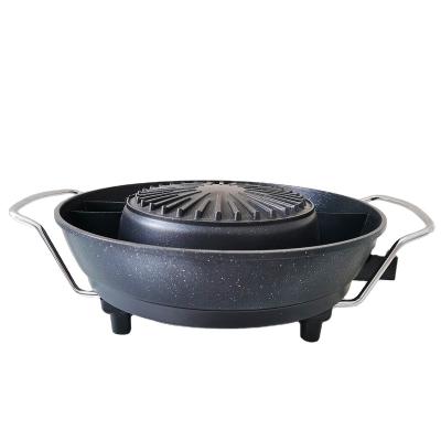 China Hotel Steel Handle Easily Cleaning Portable Electric BBQ Grill With Hot Pot for sale