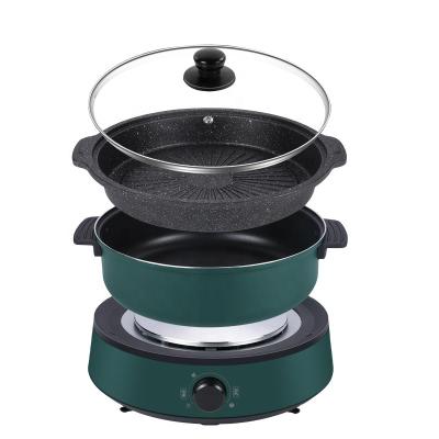 China Detachable Hotel Electric Hot Pots And BBQ Grill Cooking Pot for sale