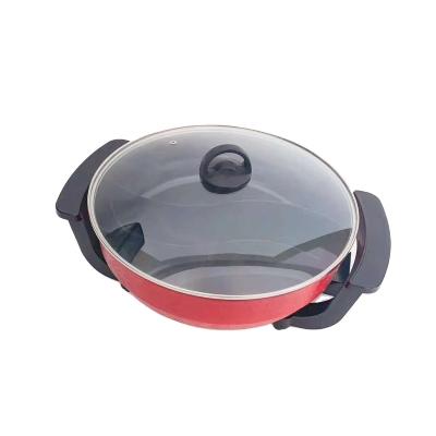 China Household red deep fryer electric pan and hot pot for sale