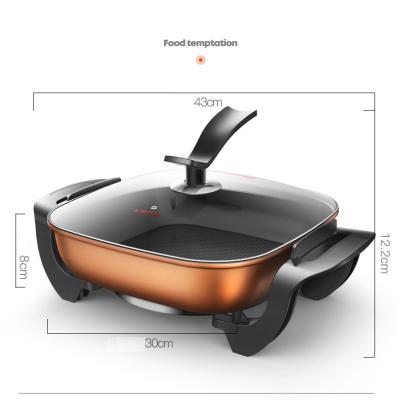 China Hotel Square Pizza Pan Electric Wok Electric Frying Pan for sale