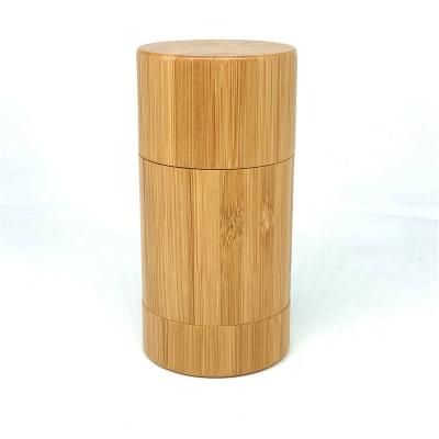 China New Design 75ml Double Wall Bamboo Deodorant Container Antiperspirant Bamboo Solid Deodorant Bottle for sale