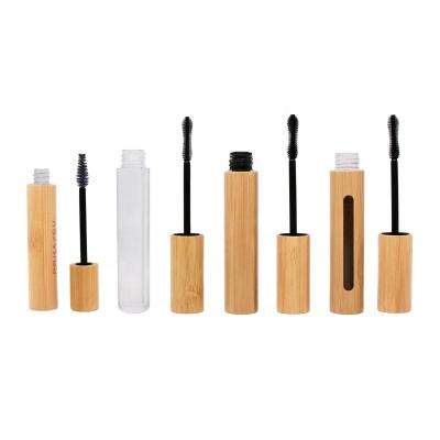 China Household High Grade Bamboo Mascara Tube Bottles Reusable Refillable Empty Eyelash Container With Eyelash Wand for sale