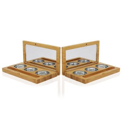 China Recyclable Bamboo Biodegradable Container Eyeshadow Container Magnetic Bamboo Eyeshadow Packaging for sale