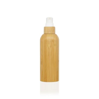 China New Double Wall Design Eco Friendly Cosmetic Packaging 100ml Bamboo Bottle For Lotion Or Toner for sale