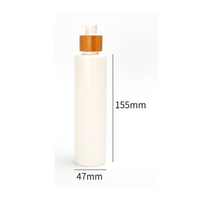 China 100% 100ml 250ml Biodegradable Sustainable Cosmetic Packaging Pla Biodegradable Bottles With Bamboo Pump for sale