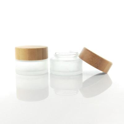 China New fashion 15g single wall eco organic bamboo glass packaging for skin care cosmetic for sale