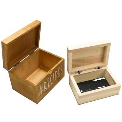 China Factory Handmade Customize Wooden Storage Box Square DIY Birthday Gift Wooden Boxes With Hinged Lids For Packing Box for sale