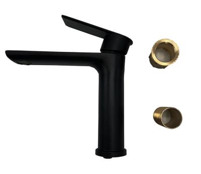 China Thermostatic Faucets 304 Bathroom Faucet Hot And Cold Brass Stainless Steel Basin Faucet Matte Black Faucets for sale