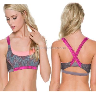 China Top Class Antibacterial Designed Spandex Comfortable Tight Mesh Sexy Yoga Sports Bra 2017 for sale