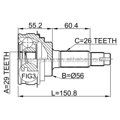 China EXTERNAL GASKET 29X56X26 cv TO-008 steel for sale