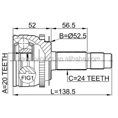 China Steel for KOREA car KA-PICA48 CV EXTERNAL JOINT 20X52.5X24 for sale