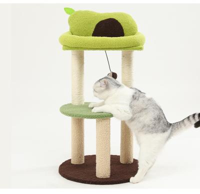 China Factory Wholesale Green Luxury High Quality Stable Solid Solid Wood Frame Viable Climbing Frame Cat Tree Base for sale