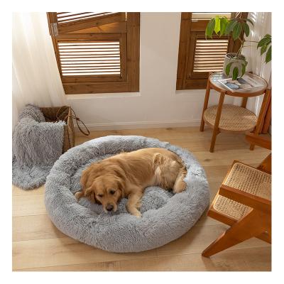 China Soothing Dog Bed Cushion Viable Bedsure Bed For Dogs Washable Donut Bed Round Cushion For Dog for sale