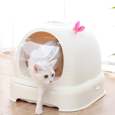 China Dropshipping Viable Wholesale Automatic Cat Litter Box Fully Enclosed Breathable Self-cleaning Outdoor Pet Cat Litter Boxes for sale