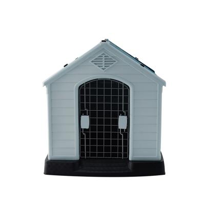 China Factory OEM Breathable Outdoor Plastic Igloo Dog House Sloped Square Roof Large Dog Kennel for sale