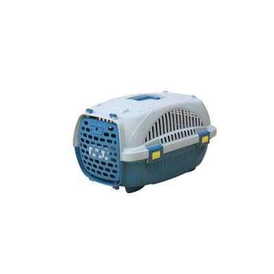 China Breathable Blue And White Pet Cat Transport Box Flight Cage for sale