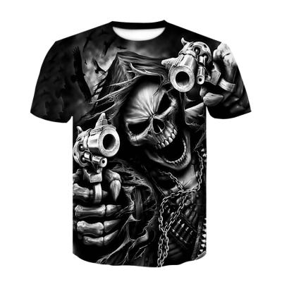 China Cheap Wholesale 2021 QUICK DRY QUICK DRY Sublimation Printed Shirts Mens T-Shirts Skull 3D Printed Graphic Tees for sale