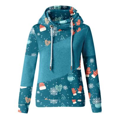 China Amazon Women's Breathable Fall/Winter Fashion Breathable Casual Christmas Long Sleeve Printed Hoodie Fitted Hoodie Sweatshirts for sale