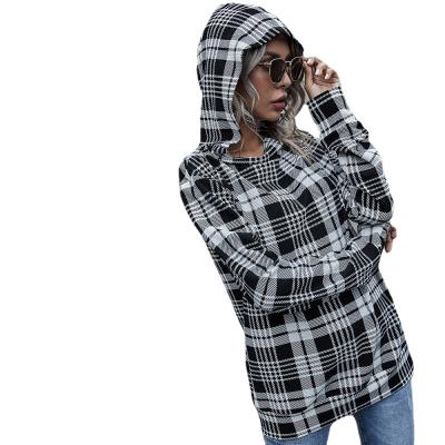 China Wholesale Fashion High Quality Plaid Pullover Casual Hoodie Breathable Hooded Women for sale