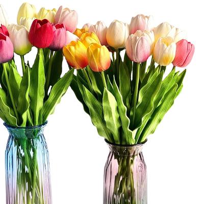 China Wholesale High Quality Home.Party.Restaurant.Bar.Hotel.Wedding Real PU Artificial Touch Tulip Flowers For Home Wedding Party Decoration Table Centerpiece for sale