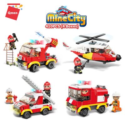 China Building Toy Whole Sale Buy Educational Toys Fire Rescue Car Vehicle ABS Truck Building Block For Kids for sale