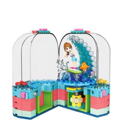 China Building Toy SY6567 Music Box Christmas Girl Gift Remote Surfing Puzzle Assembly Gift Block for sale