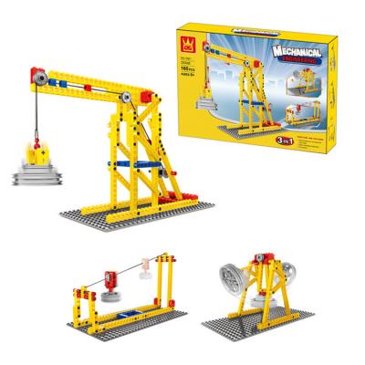 China Construction Toy High Quality 3 in 1 ABS Crane Construct Building Block Toy for Kids Boys for sale