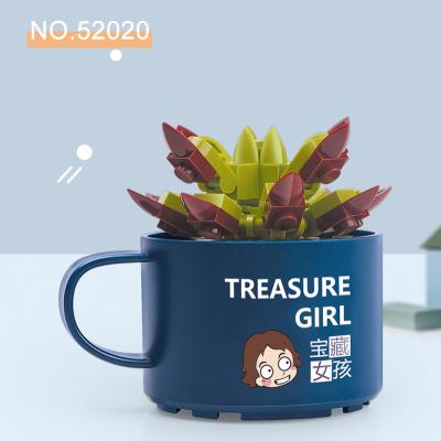 China Building Toy Decool 52019-52030 Flower Plants Building Blocks Succulent Potted Cup Ornaments Assembled Children's Toys Model for sale