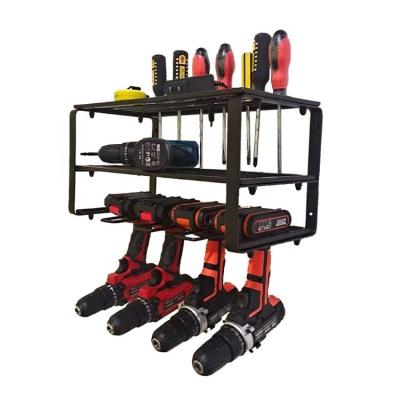 China Viable Workshop Wall Mount Metal Garage Tool Organizer Machine- The Drill Storage Rack Holder for sale