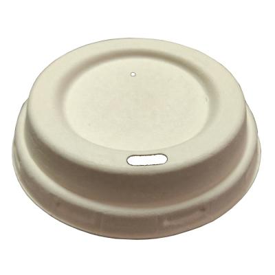 China Non Spill Eco-friendly Biodegradable Disposable Sugar Cane Pulp 80mm Paper Cup Lid 90mm Biodegradable for sale