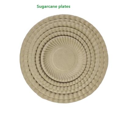 China Eco-friendly Biodegradable Sugarcane Bagasse Paper Plates 5 Inch Paper Plate With Lace for sale