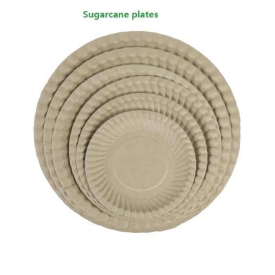 China Wholesale Disposable Paper Plates Bagasse Paper Plates Stores Food Tray for sale