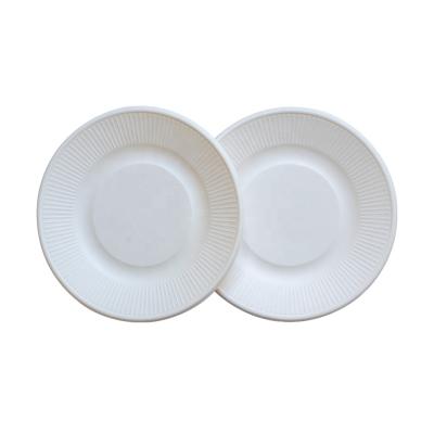 China Recycled Round Suger Cane Pulp Disposable Plate Dish Dish Tableware Materials Suger Cane Pulp for sale