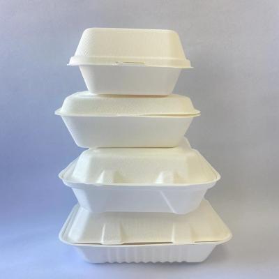 China Customizable Eco-Friendly Disposable Bagasse Microwave Safe Take Away Bagasse Biodegradable Disposable Lunch Box for sale