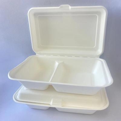 China Eco Biodegradable Bagasse Biodegradable Take Out Container Fast Food Packaging Paper Boxes Disposable for sale