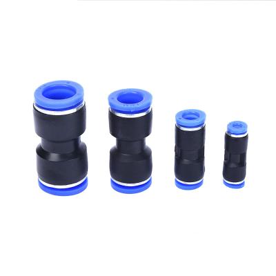 China BUILDING MATERIALS 10 Pcs Pneumatic Connector 6mm 8mm 10mm 12mm14mm Air Hose Tube Plastic Push In / Assembly PU Fittings Straight Way Quick Connectors for sale