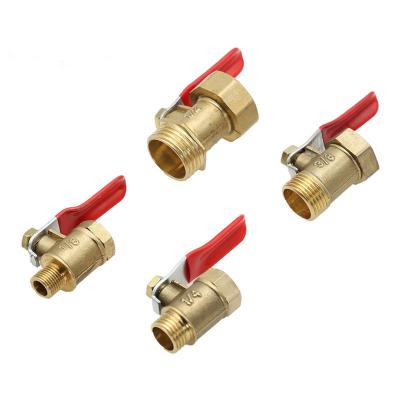 China Small General Brass Ball Valve Brass Joint Adapter Hose Fitting Coupler Valve Connector Female/Male Thread 1/8