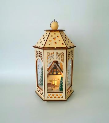 China 100% New Handmade Christmas Village Hot Selling Beautiful Home Scene Christmas Lantern Decorations for sale