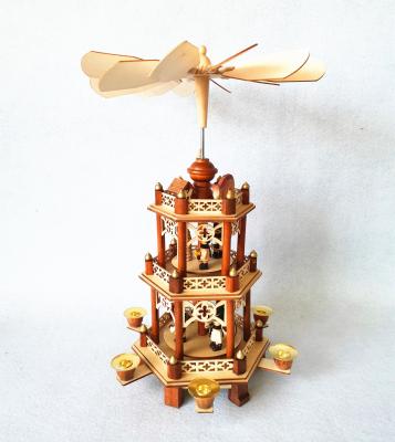 China German Winter Wooden Wooden Kids Christmas Pyramid Decoration for sale