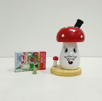 China Traditional German Europe Christmas Incense Smoker House Mushroom Handcrafted For Gifts for sale