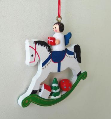 China Europe Wooden Horse Christmas Tree Ornaments Hanging Christmas Decorations for sale