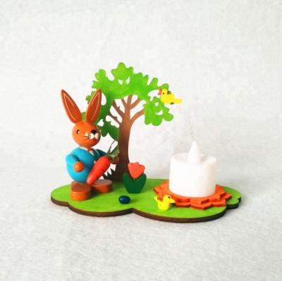 China Europe 2020 New Design Wooden Easter Bunny Decor With Led Light for sale