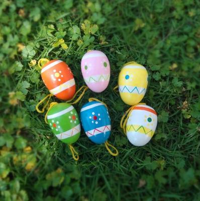 China Wholesale Decorative China Easter Wooden Eggs Colorful Ornaments For Gift for sale