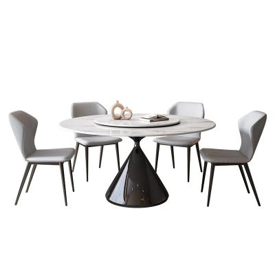 China Convertible New dining table and chairs stainless steel frame luxury dining table set modern marble dining table for sale