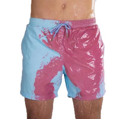 China Anti-Wrinkle Change Color Hot Magic Beach Shorts Men Changing Color Swimsuit Trunks Swimwear Quick Dry Bathing Swimwear Change Color for sale