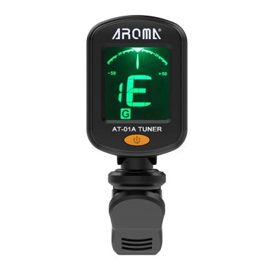 China GUITAR AROMA AT-01A Guitar Tuner Rotatable Tuner Removable LCD Display For Chromatic Acoustic Guitar Bass Ukulele Black Guitar Parts for sale