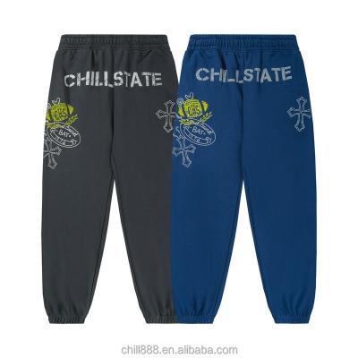 China Anti-wrinkle sweatpants and hoodie sets base vintage style breeches sportswear jogger pants winter fleece pants men women sweatpants for sale