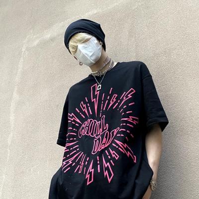 China Anti-pilling T-shirts Unisex Ignition Look Tee Shirt Foam Print T-shirt Streetwear Oversized Fashion T-shirt Plus Size Wholesale Tees for sale