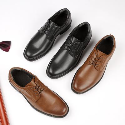 China 2021 New Elastic Band Boys Stylish Shoes Breathable Business Men Shoes Dress Leather Casual Dress Shoes for sale